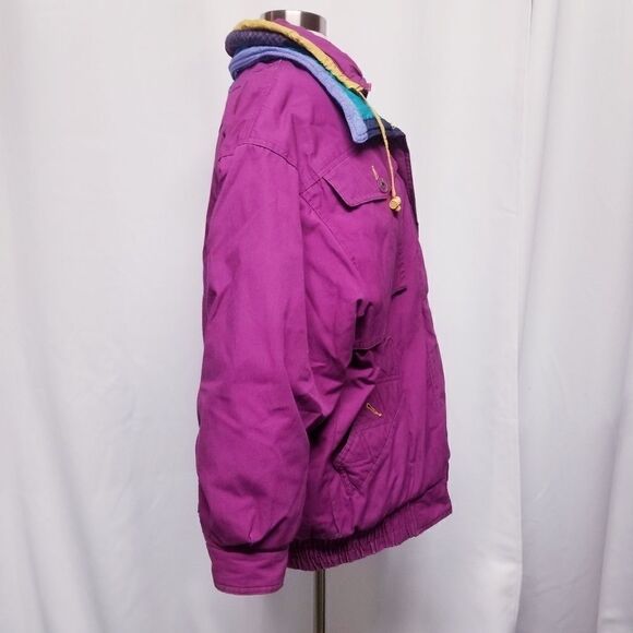 Vintage 90s y2k Puffy Puffer Warm Winter Snow Ski Jacket British Mist Woman's Md - Picture 5 of 10